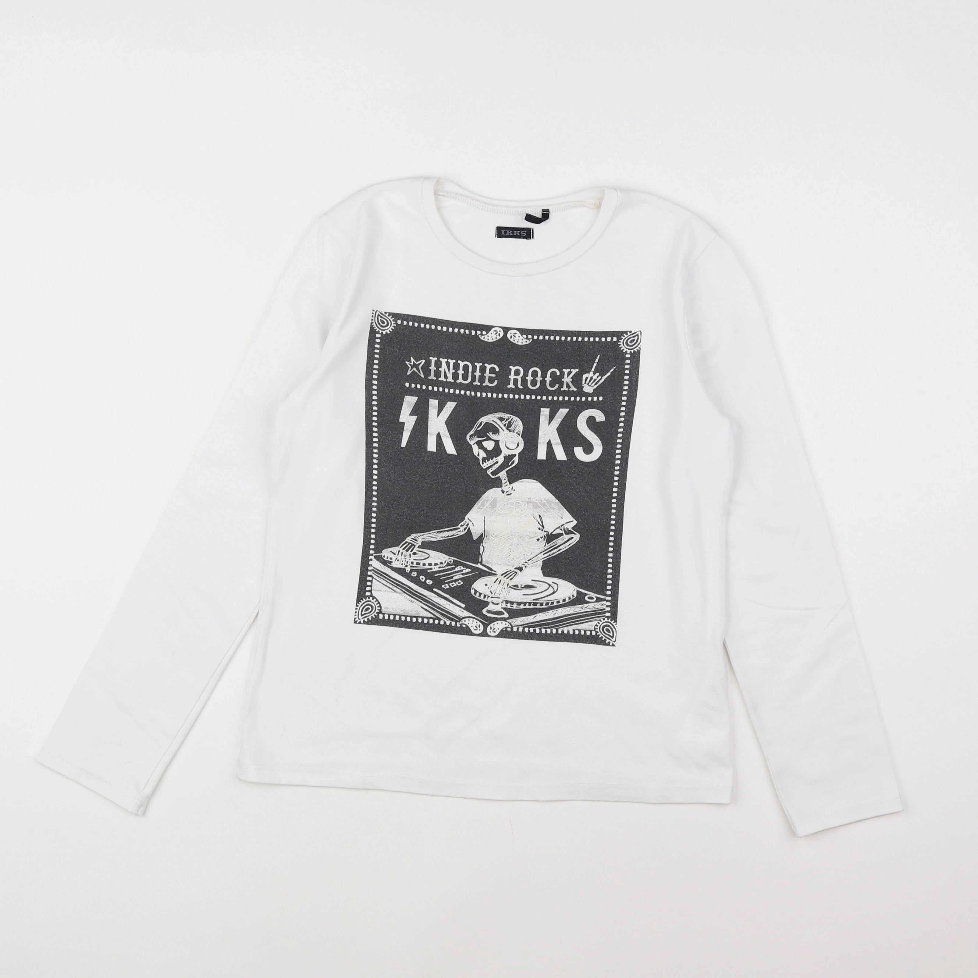 IKKS - tee-shirt blanc, noir - 10 ans